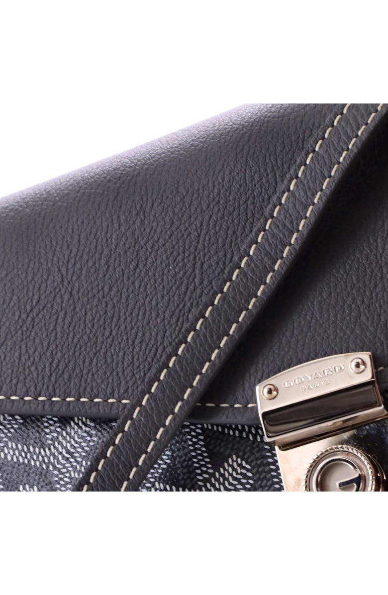 Pre-Owned Goyard Chypre Wallet on Strap Coated Canvas with Leather, Alternate, color, Gray
