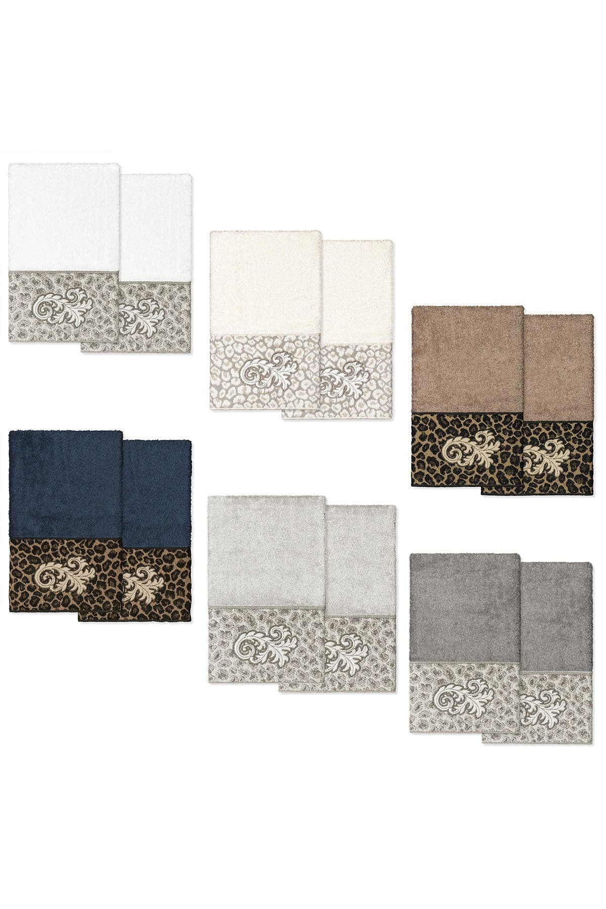 Linum Home Textiles April Embellished Hand Towel - Set of 2 - Dark Gray ...