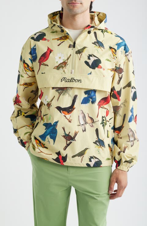 Birds of Georgia Print Ridge Quarter Zip Anorak Jacket