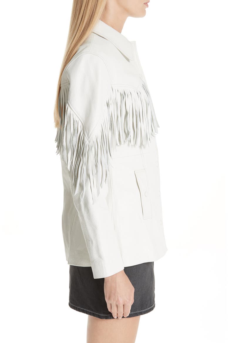 Leather Jacket, Alternate, color, EGRET