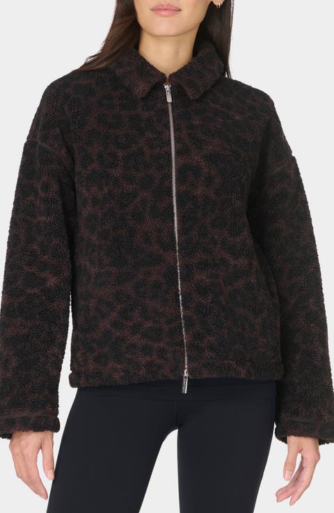 Leopard Print Fleece Jacket