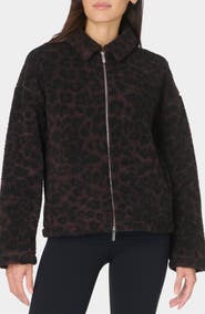 Sweaty Betty Leopard Print Fleece Jacket