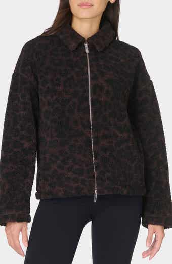 Sweaty Betty Leopard Print Fleece Jacket