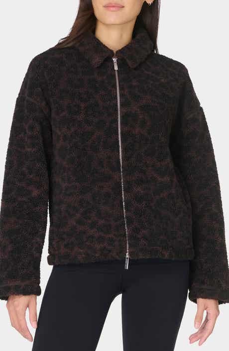 Sweaty Betty Leopard Print Fleece Jacket