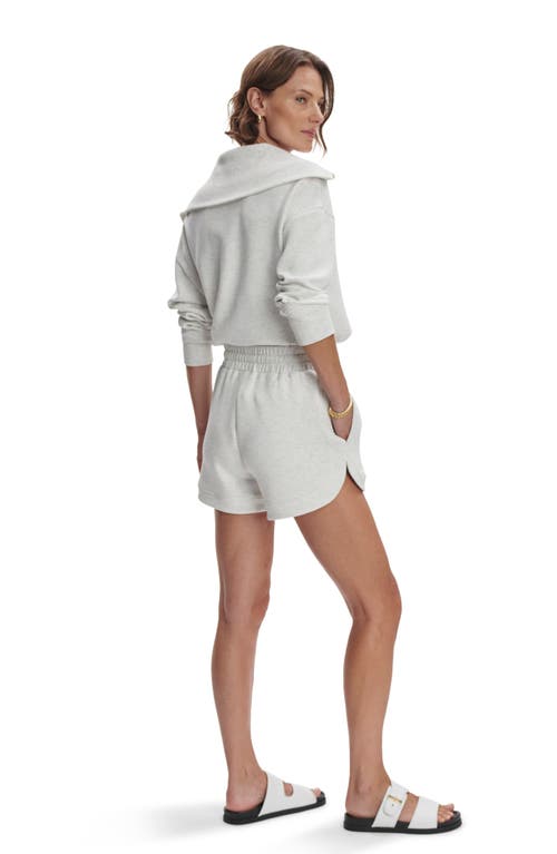 Varley Ollie High Waist Sweat Shorts In Ivory Marl