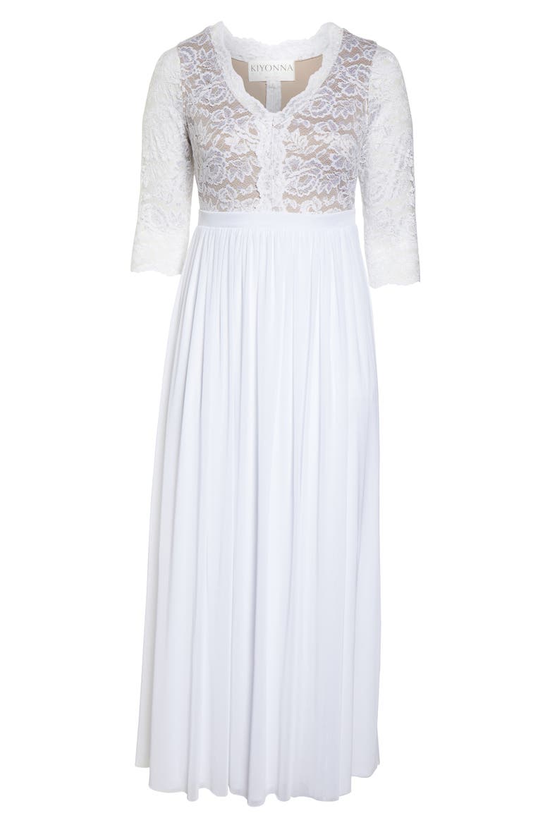 Everlasting Lace Pleated Dress, Alternate, color, WHITE