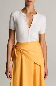Vince Short Sleeve Rib Knit Cardigan