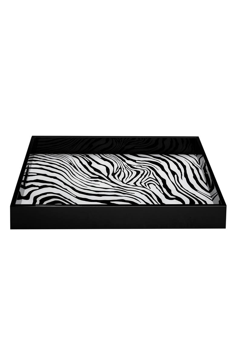 CAVALLI Small Rectangular Tray, Main, color, Zebrage