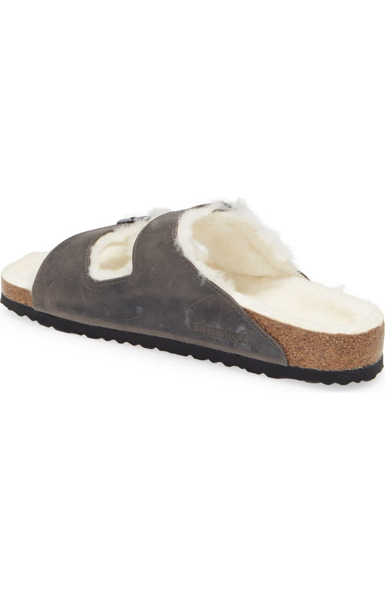 Birkenstock Arizona Genuine Shearling Slide Sandal, Alternate, color,