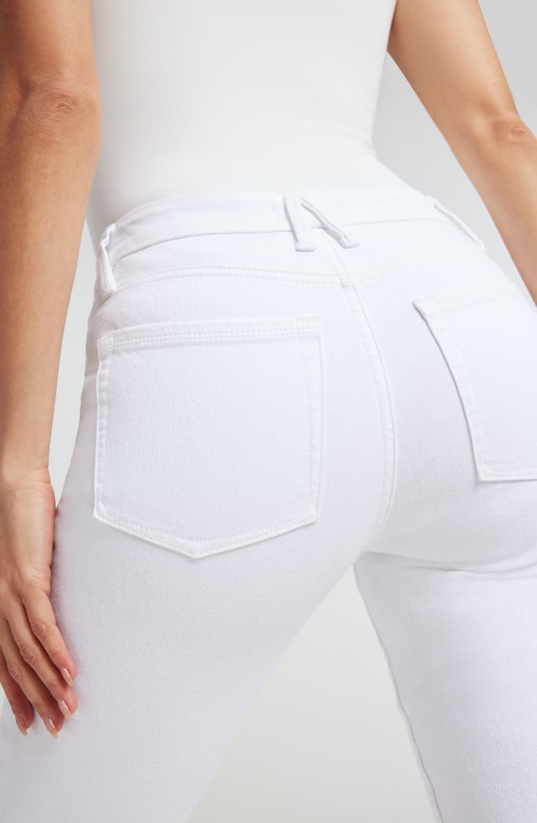 Good American Good Leg Crop Mini Bootcut Jeans, Alternate, color, White001