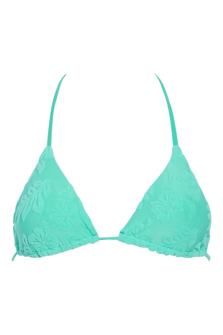 Palm Terry Triangle Bikini Top, Main, color, AQUA GREEN