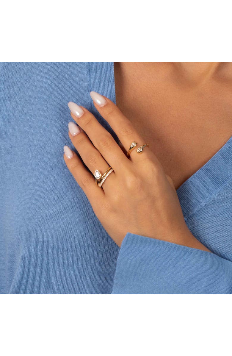 BY ADINA EDEN CZ Teardrop Claw Wrap Ring, Alternate, color, Gold