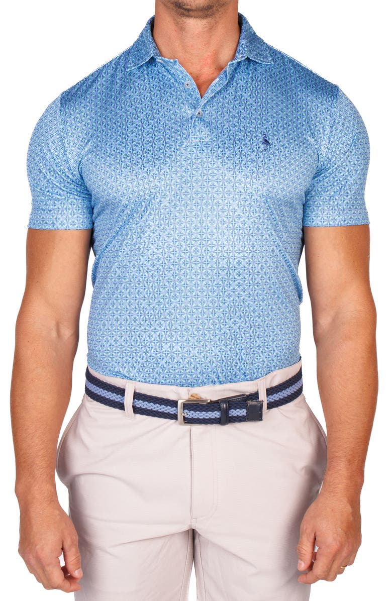 TailorByrd Abstract Geo Performance Golf Polo, Alternate, color, Seafoam