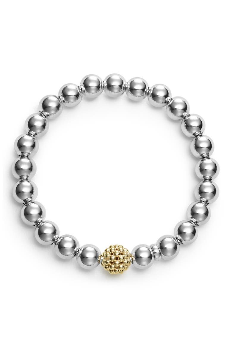 Signature Caviar Stretch Bracelet, Alternate, color, TWO-TONE