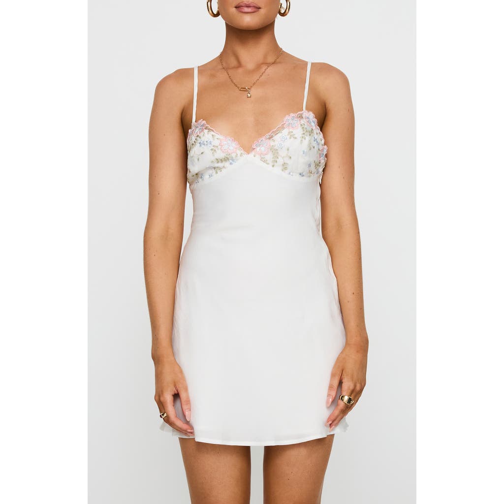 PRINCESS POLLY PRINCESS POLLY HINTZ EMBROIDERED SATIN MINIDRESS