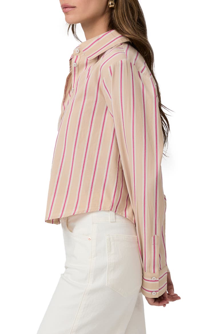 Doreen Stripe Crop Shirt, Alternate, color, CHAMPAGNE MULTI