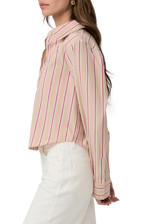 Paige Doreen Stripe Crop Shirt In Champagne Multi