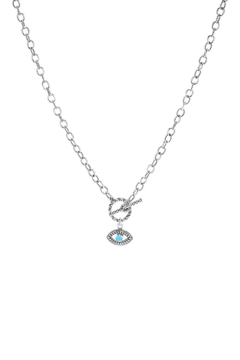 Sleeping Beauty Turquoise Evil Eye Pendant Necklace, Main, color, TURQUOISE