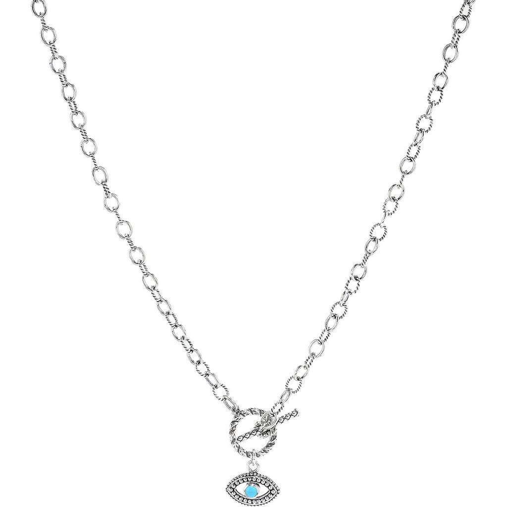 Samuel B. Sleeping Beauty Turquoise Evil Eye Pendant Necklace In Metallic