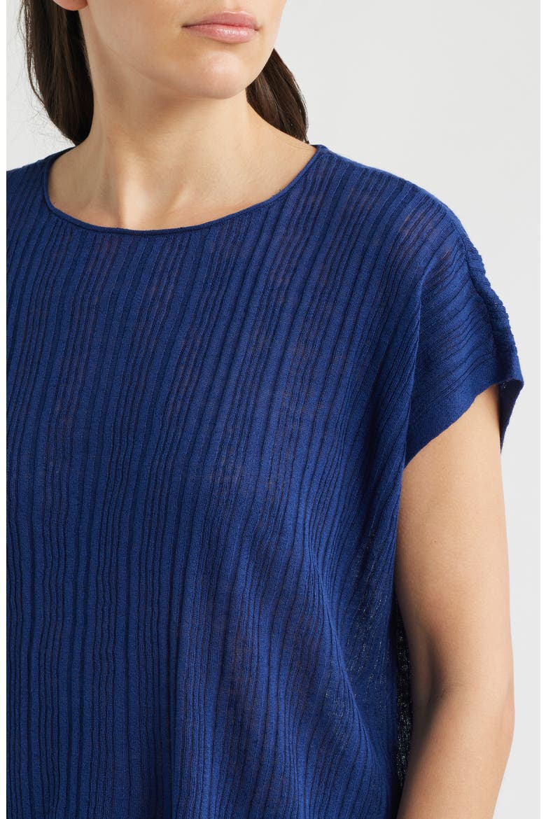 Variegated Rib Organic Cotton & Organic Linen Sweater, Alternate, color, DEEP DIVE