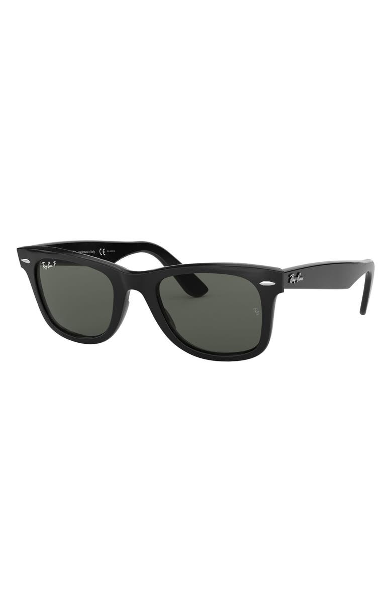 Ray-Ban 50mm Classic Wayfarer Polarized Sunglasses, Alternate, color, Black Polarized