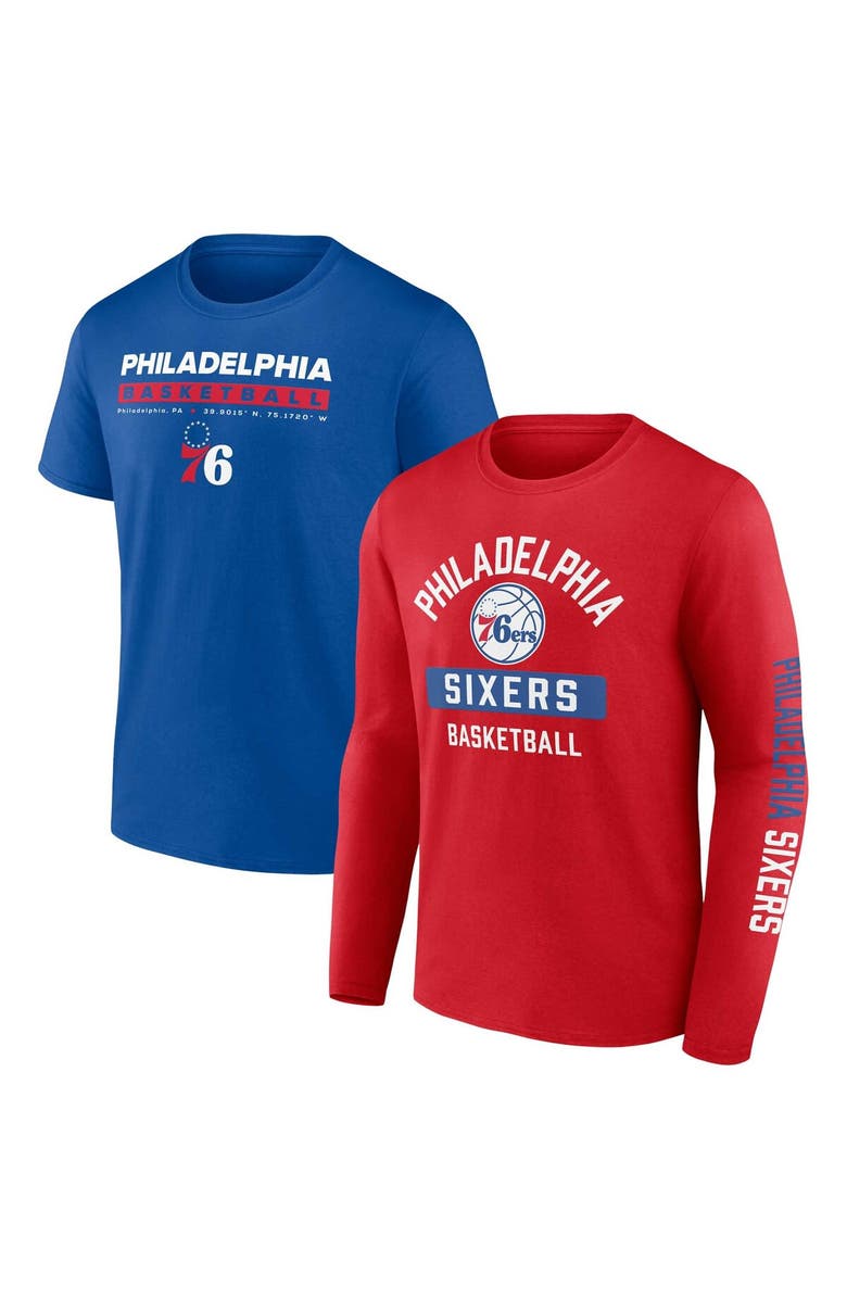FANATICS Men's Fanatics Branded Royal/Red Philadelphia 76ers Two-Pack Just Net Combo Set, Main, color, 