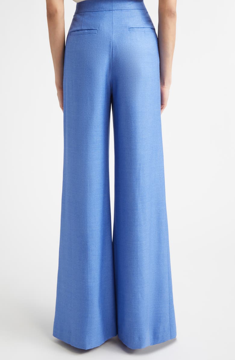 ST. JOHN Silk & Wool Wide Leg Trousers, Alternate, color, Periwinkle