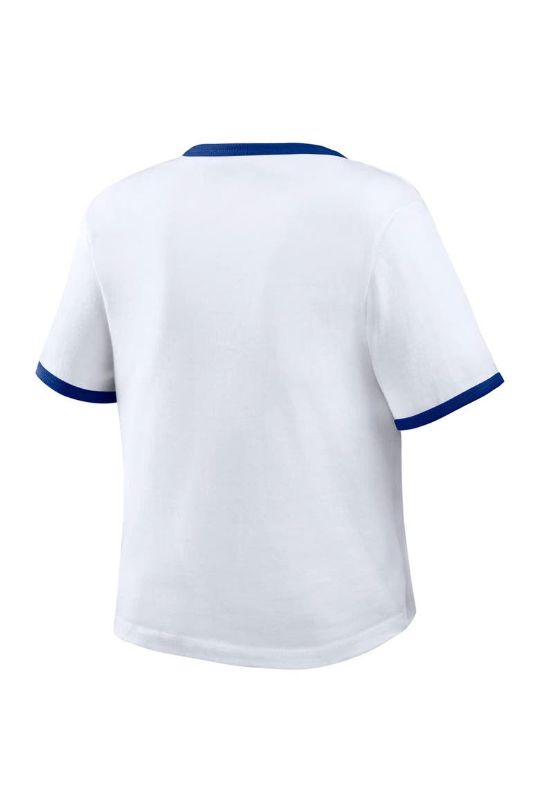 Women's WEAR by Erin Andrews  White Los Angeles Dodgers Ringer Baby T-Shirt, Alternate, color, White