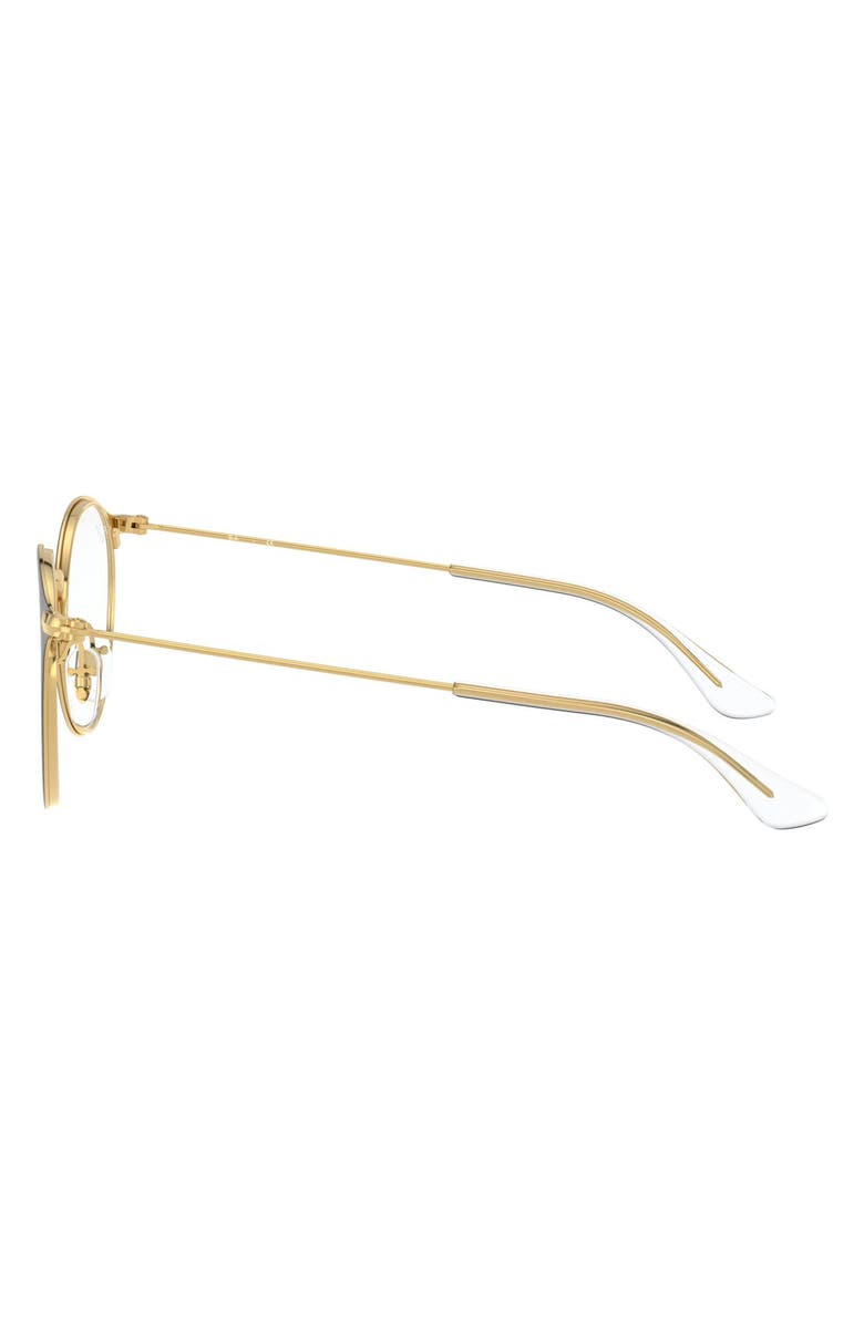 Ray-Ban Kids' 48mm Round Optical Glasses, Alternate, color, Gold Brown