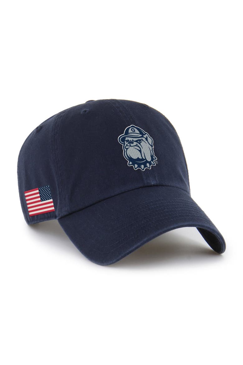 Men's '47 Navy Georgetown Hoyas Americana Heritage Clean Up Adjustable Hat, Main, color, Navy