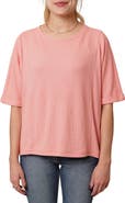 CYRUS Crewneck Elbow Sleeve Waffle Knit Top