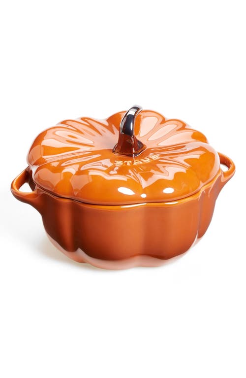 Staub 1/2 Quart Pumpkin Cocotte In Orange