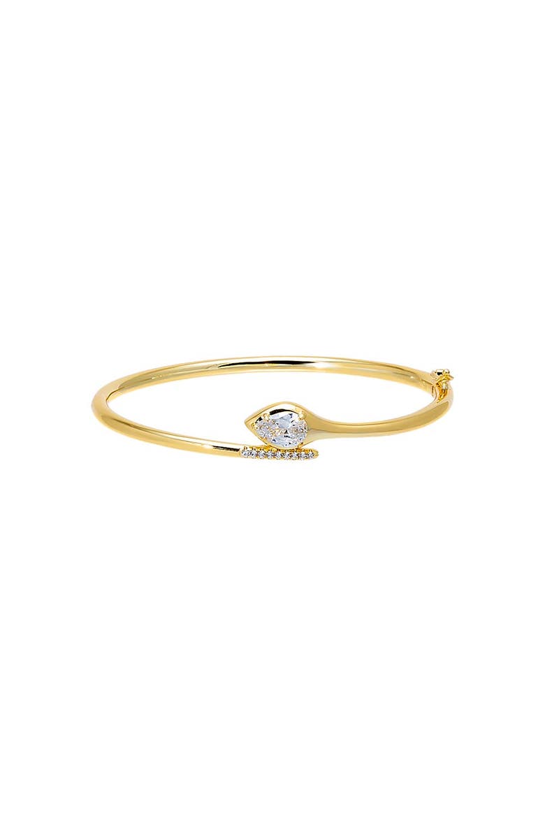 CZ Snake Head Bangle Bracelet, Alternate, color, Gold