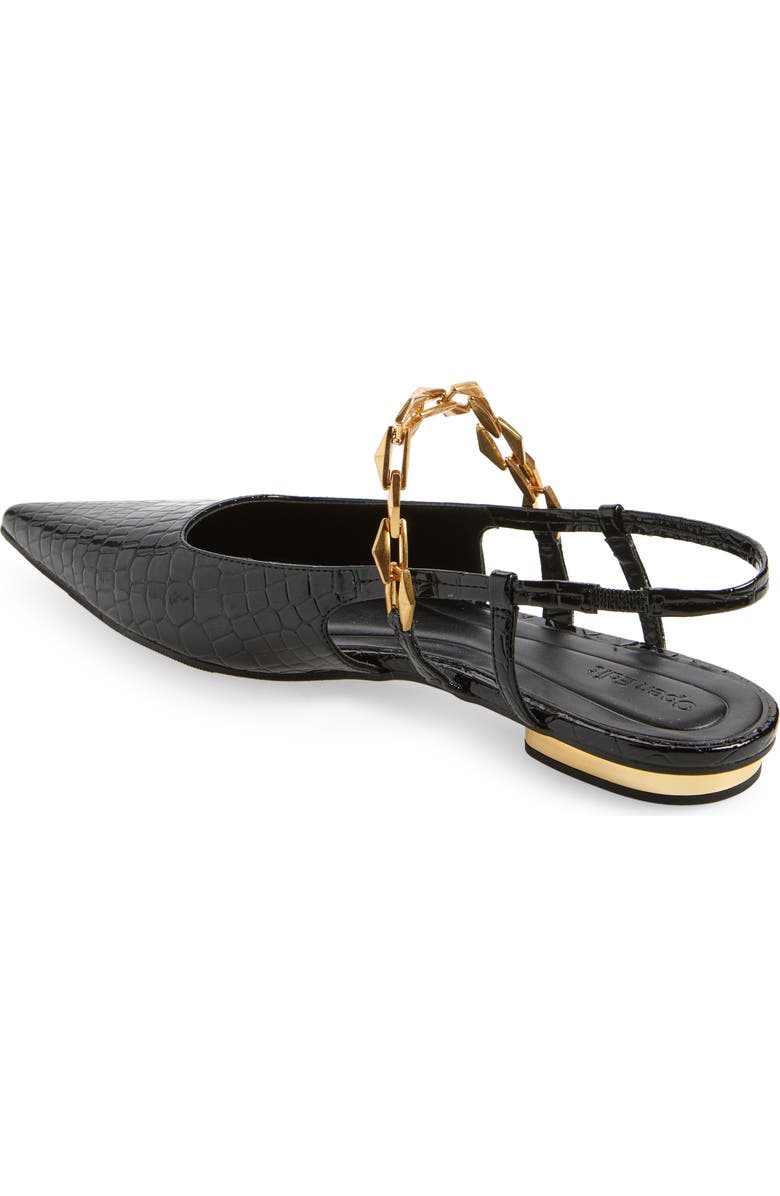 Open Edit Olympia Snakeskin Embossed Slingback Flat, Alternate, color,