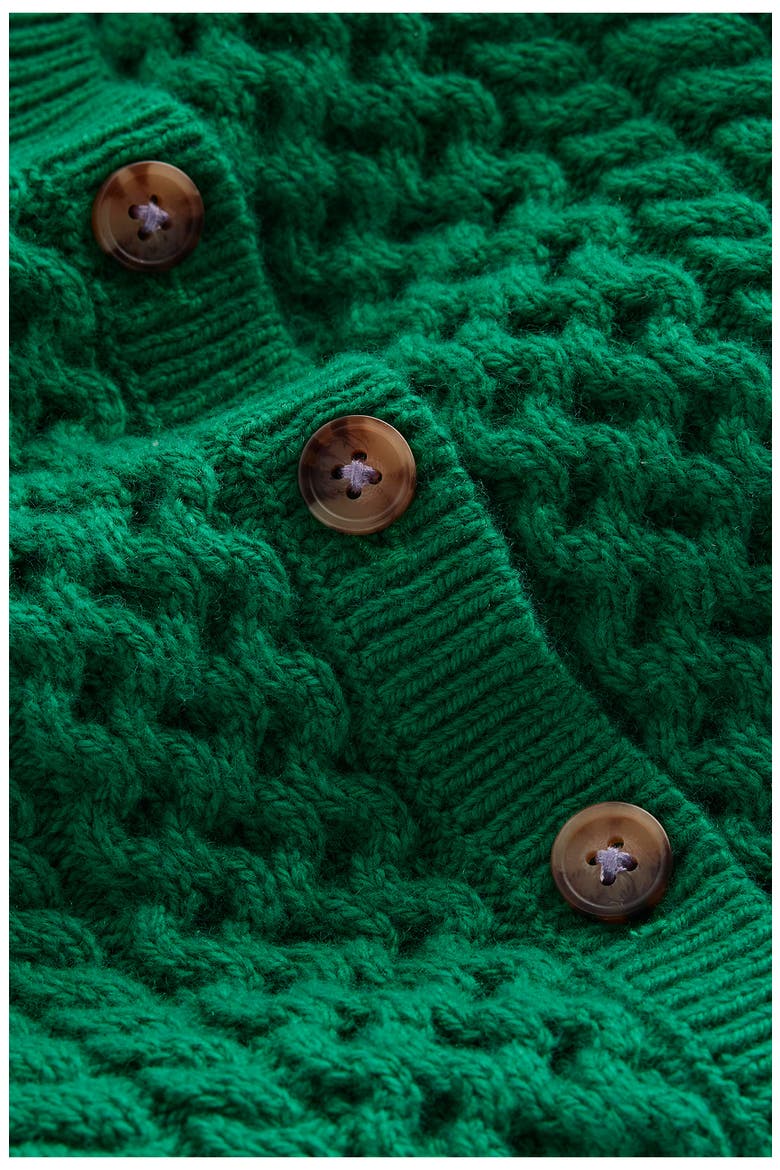 Kids' Heritage Cable Stitch Cardigan, Alternate, color, EMERALD NIGHT