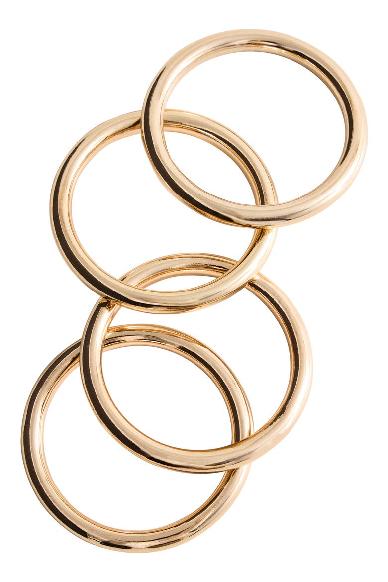 Set of 4 Bangle Bracelets, Alternate, color, GOLD
