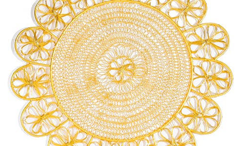 Tiramisu Luxe Lattice Bloom Metal Placemat In Gold