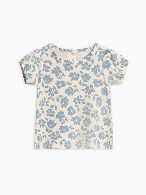 Cora Tulip Back Organic Short Sleeve Shirt (Toddler & Little Kids)