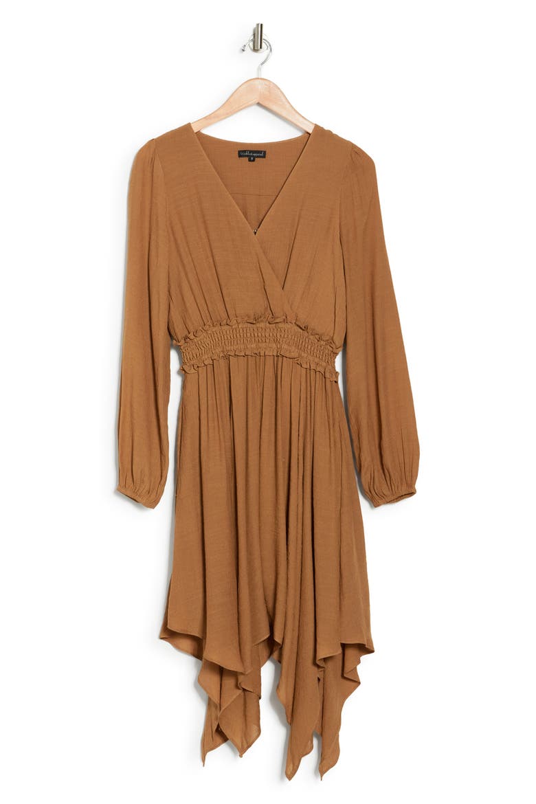 Long Sleeve Handkerchief Hem Dress, Alternate, color, GUCCI