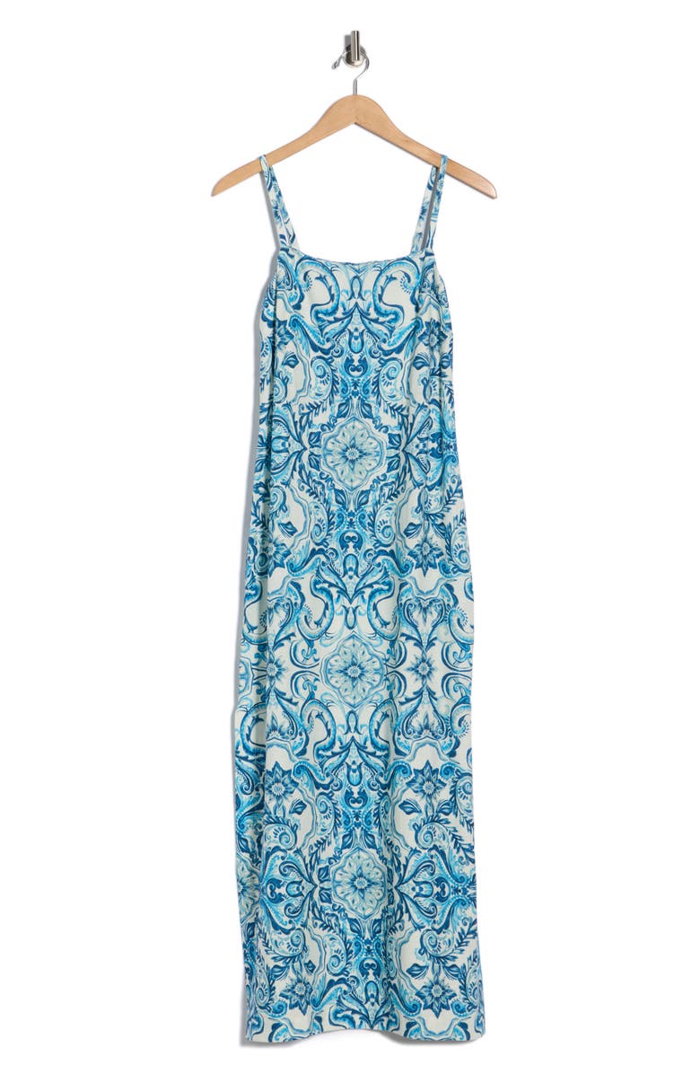 Parker The Willa Linen Blend Midi Dress, Alternate, color, Spellbound Blue