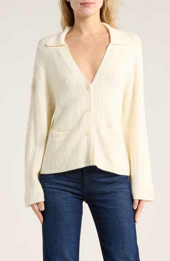 rag & bone Cynthia Johnny Collar Cable Knit Cardigan