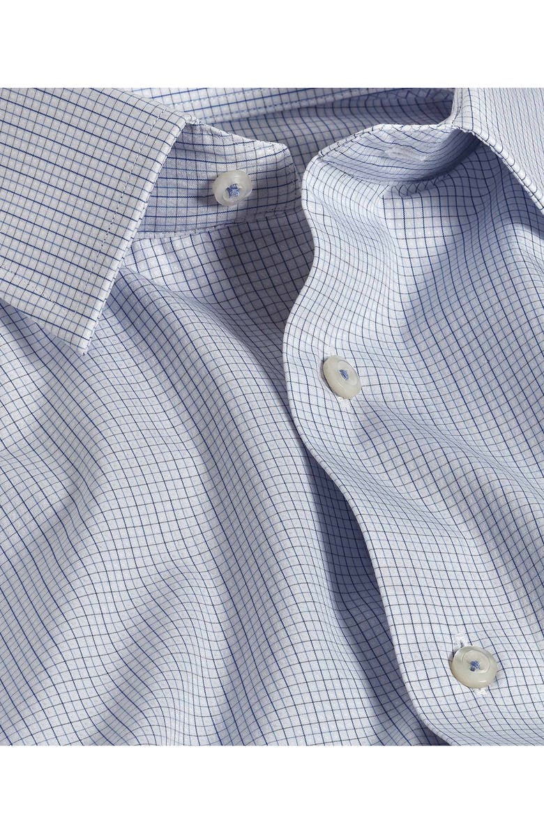 David Donahue Slim Fit Dobby Micro Check Dress Shirt, Alternate, color, Blue/ Sky