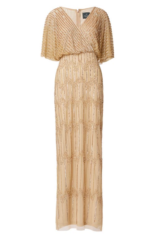 ADRIANNA PAPELL ADRIANNA PAPELL BEADED EVENING GOWN