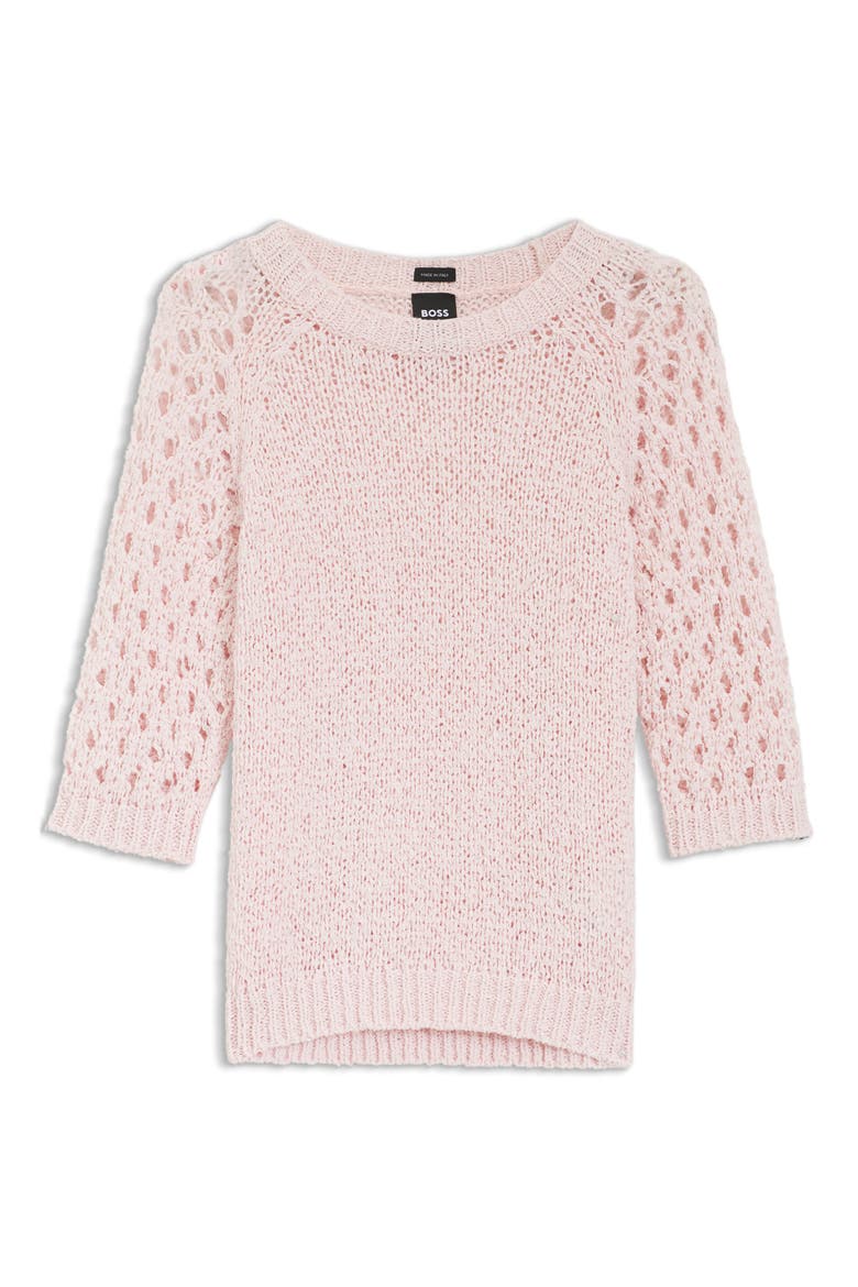 Fanuka Openwork Detail Sweater, Alternate, color, OCEAN ROSE