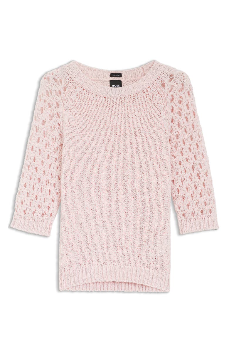 BOSS Fanuka Openwork Detail Sweater, Alternate, color, Ocean Rose