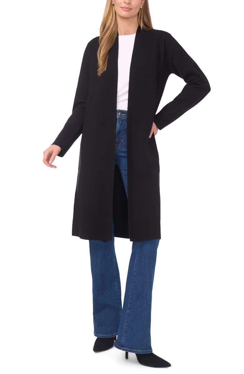 Halogen<sup>®</sup> Open Front Longline Cardigan, Main, color, Rich Black