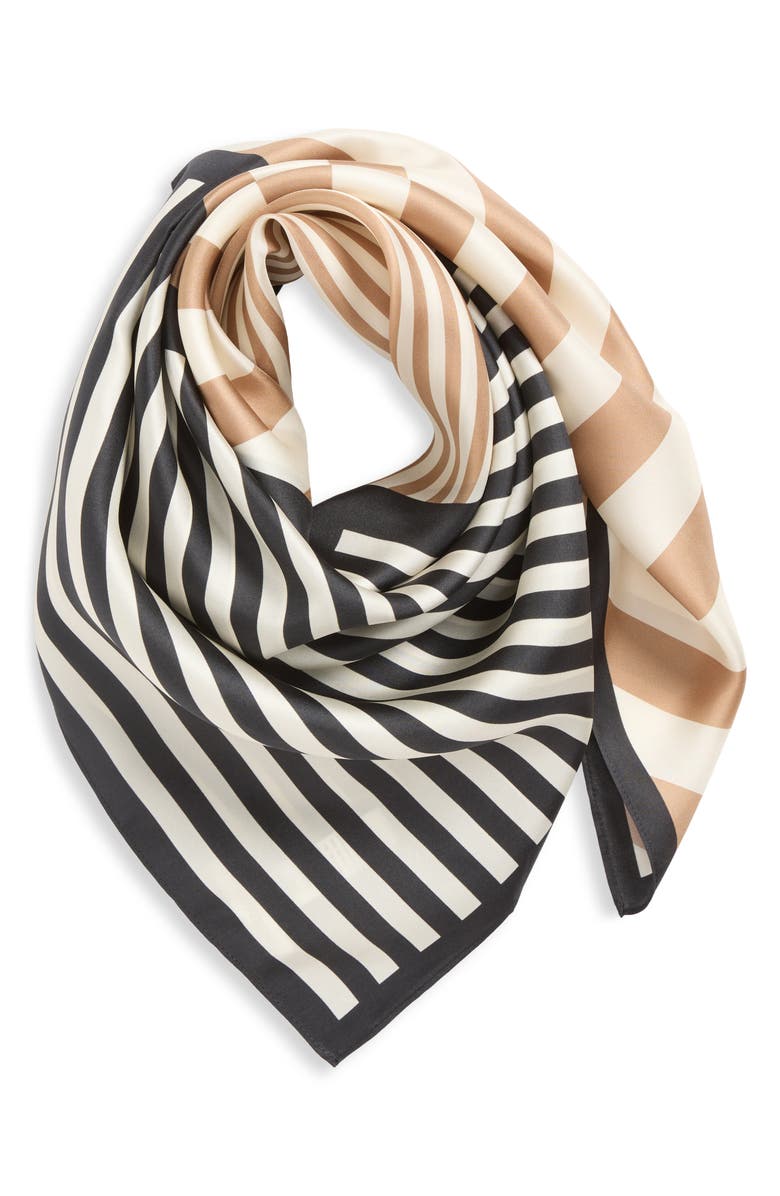 Stripe Square Silk Scarf