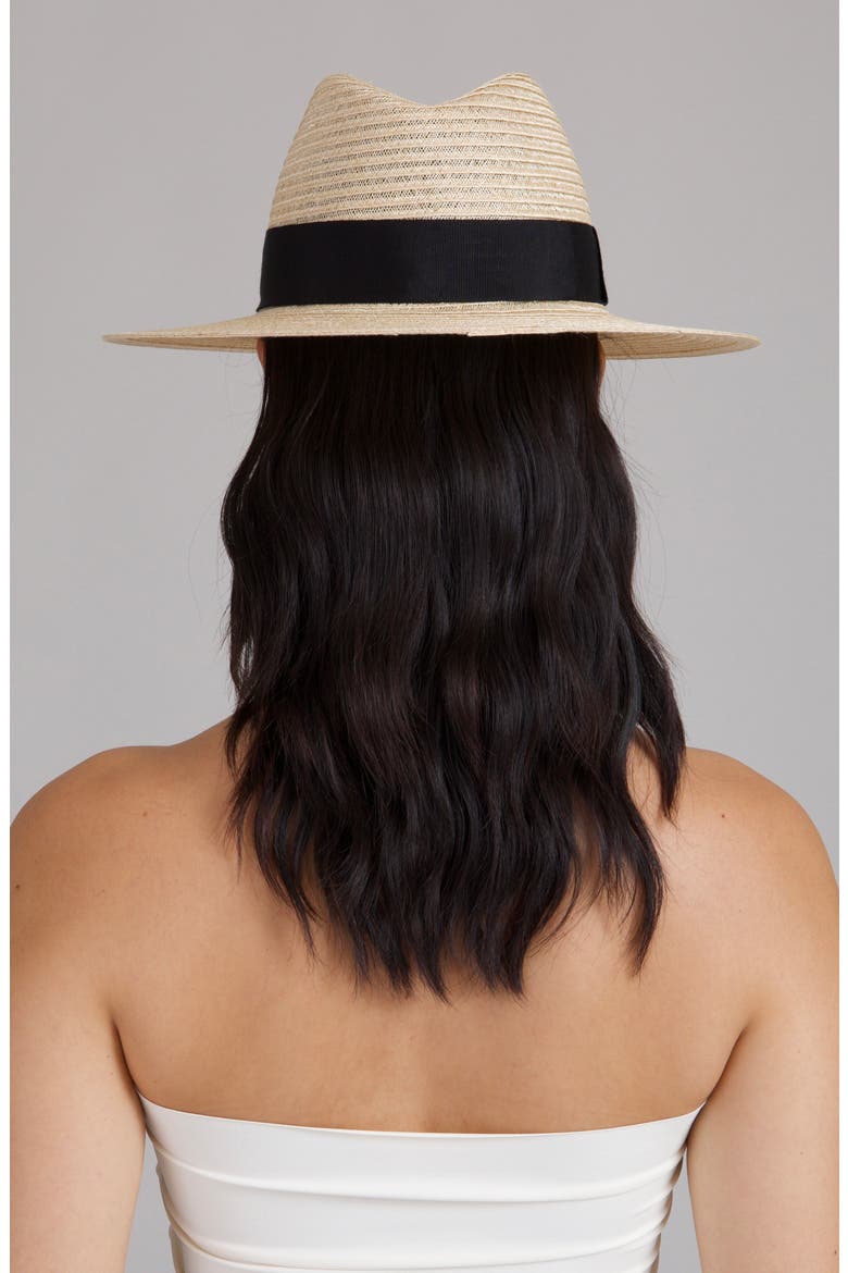 Courtney Packable Straw Fedora, Alternate, color, NATURAL
