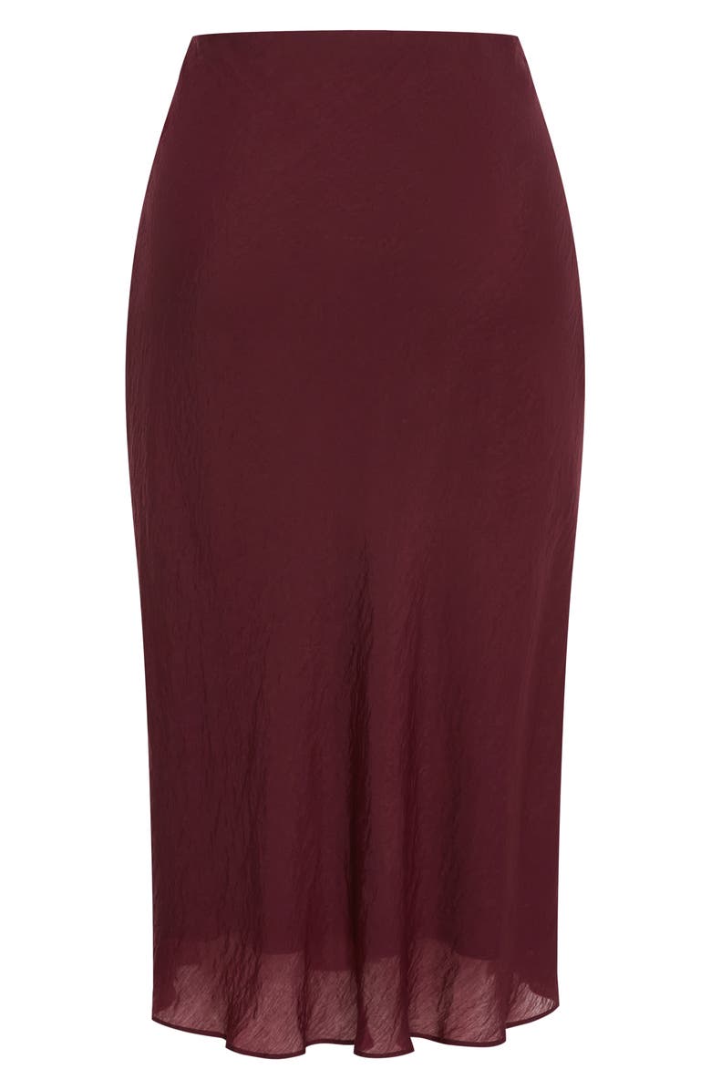 City Chic Kyra Crinkled Midi Skirt, Alternate, color, Dark Cherry