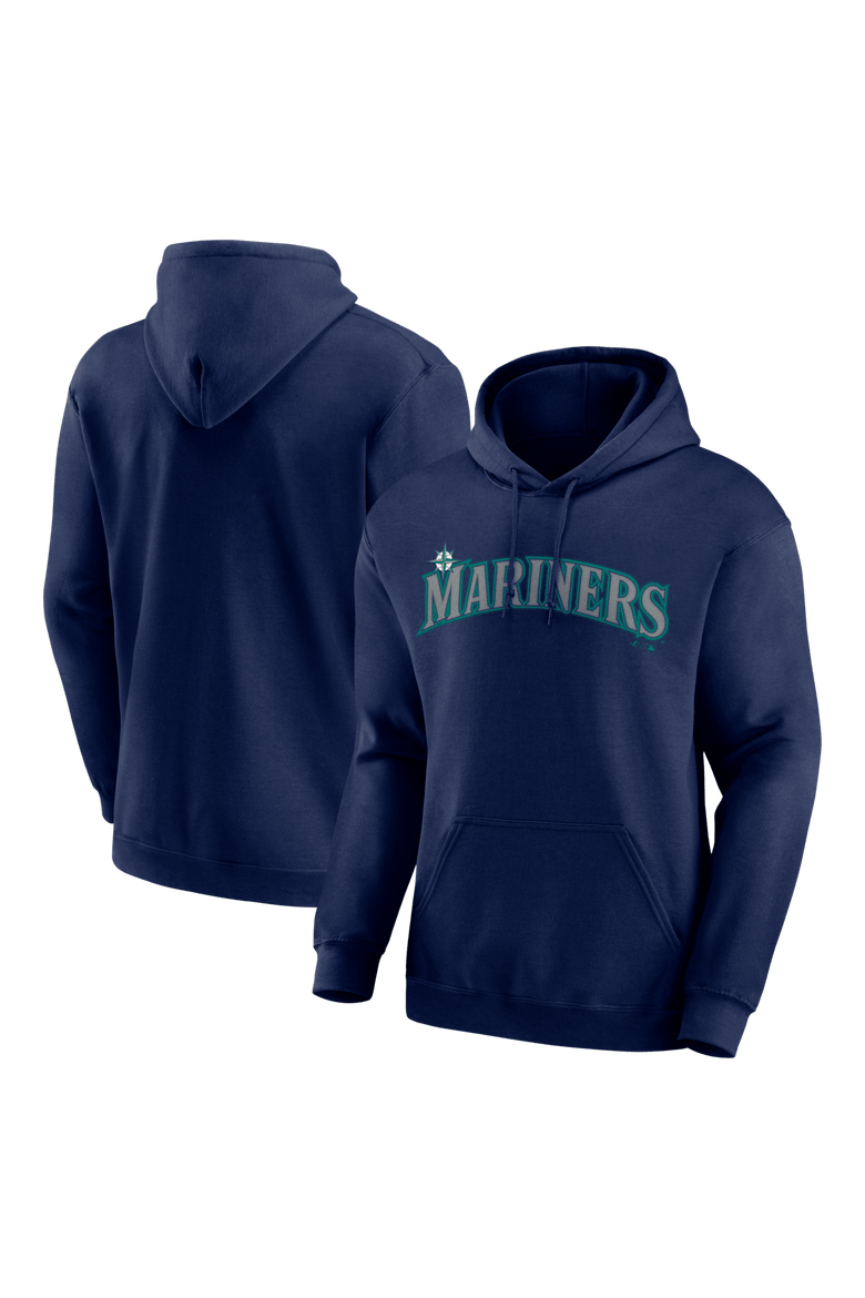 Men's Logo Athletic Navy Seattle Mariners Wordmark Hoodie, Main, color, Navy